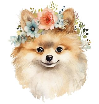 Obrázek 2 produktu Pánské tričko Květinový Pes Pomeranian