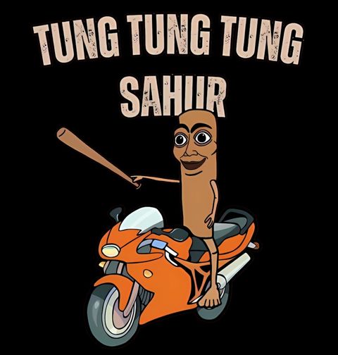 Obrázek produktu Dětské tričko Tung Tung Tung Sahur na Motorce