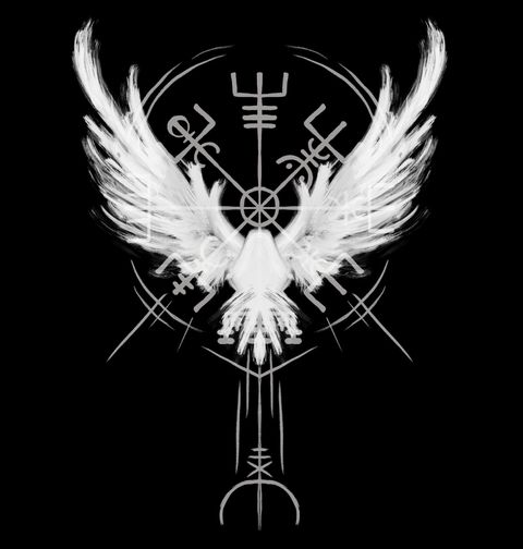 Obrázek produktu Pánské tričko Vikingský Vegvísir Havranův Kompas