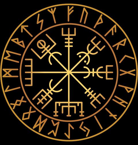 Obrázek produktu Dámské tričko Zlatý Kompas Vegvísir