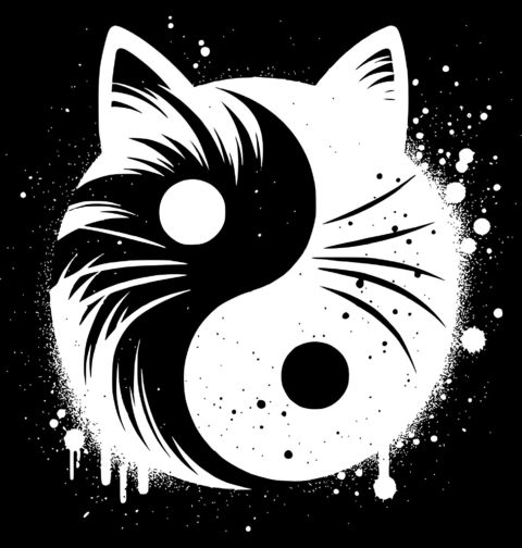 Obrázek produktu Dámské tričko Jin a Jang Kočka Yin Yang Cat