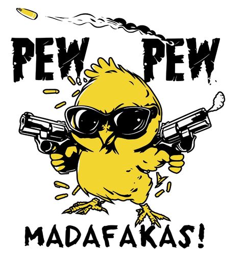 Obrázek produktu Pánské tričko Drsné Káčátko Pew Pew Madafakas!