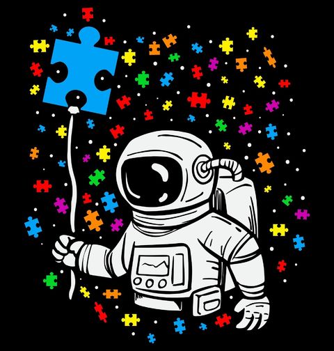 Obrázek produktu Dámské tričko Astronaut s Puzzle Balónkem