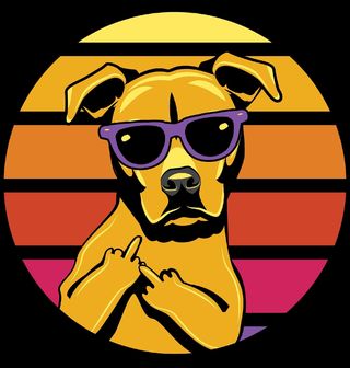 Obrázek 2 produktu Dámské tričko Drsný Pes s Prostředníčkem Retro Thug Dog