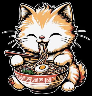 Obrázek 2 produktu Pánské tričko Spokojená Kočka a Ramen