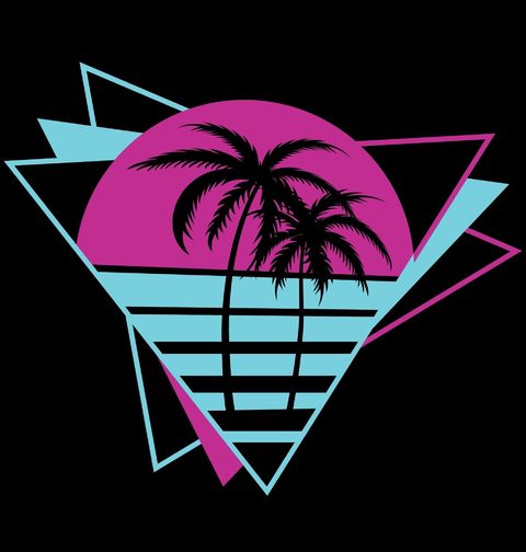 Obrázek produktu Pánské tričko Retro Miami Palmy 80s