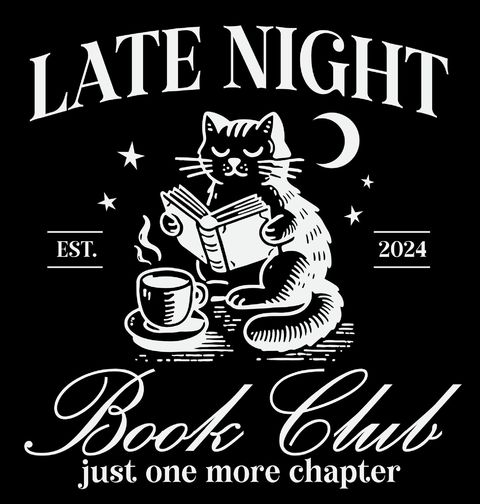 Obrázek produktu Dámské tričko Kočka Čtenářka Late Night Book Club