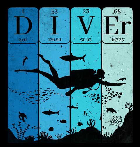 Obrázek produktu Dámské tričko Potápěč Diver Chemické Prvky