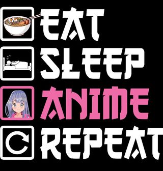 Obrázek 2 produktu Dětské tričko Jez Spi Posiluj Anime Eat Sleep Anime Repeat