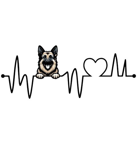 Obrázek produktu Pánské tričko Kardiogram a Německý ovčák German Shepherd