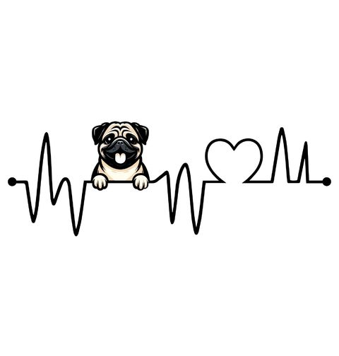 Obrázek produktu Dětské tričko Kardiogram a Mops Pug