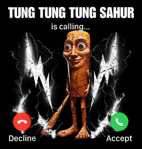 Obrázek produktu Dámské tričko Tung Tung Tung Sahur volá Phone Call