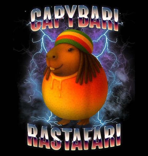 Obrázek produktu Pánské tričko Italský Brainrot Capybari Rastafari