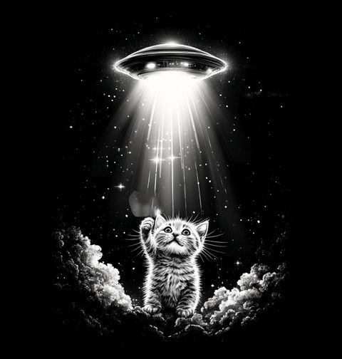 Obrázek produktu Dámské tričko Únos Kočky UFO