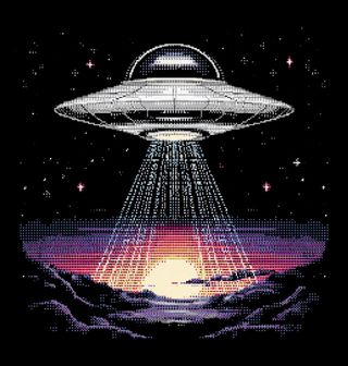 Obrázek 2 produktu Pánské tričko 8bit Létající talíř Pixalated UFO