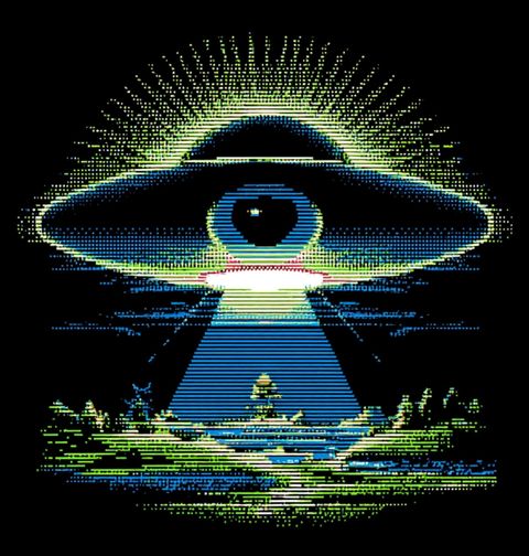 Obrázek produktu Pánské tričko 8bit Mimozemské Oko Pixalated UFO