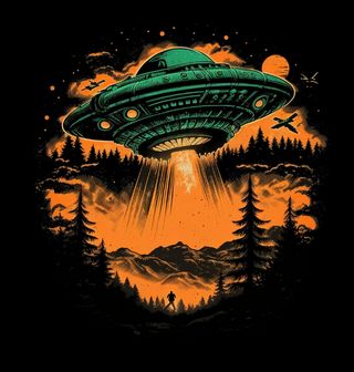 Obrázek 2 produktu Pánské tričko Les pod palbou UFO invaze
