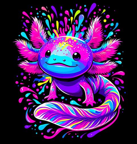 Obrázek produktu Dámské tričko Neonový Axolotl mexický