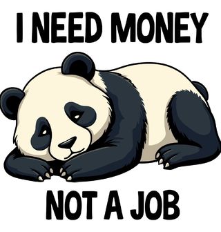 Obrázek 2 produktu Dámské tričko Spící Panda Potřebuju peníze, ne práci