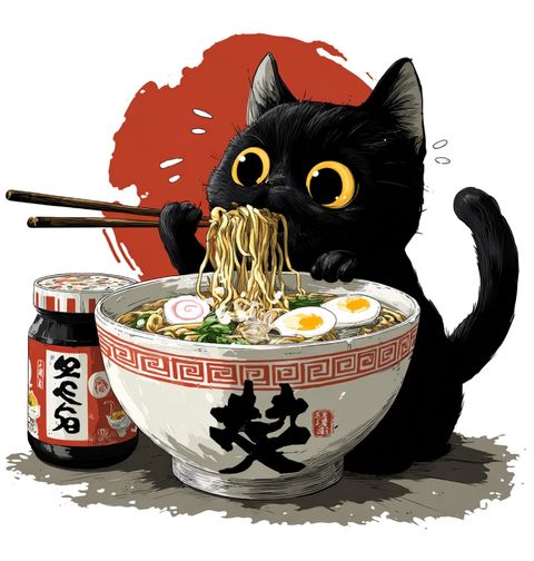 Obrázek produktu Pánské tričko Japonská Kočka a Ramen