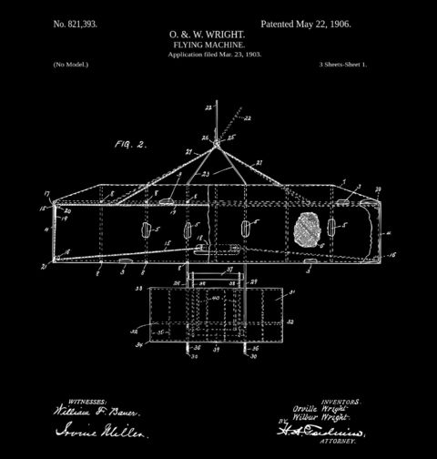 Obrázek produktu Dětské tričko Letadlo Patent O. & W. Wright