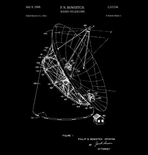 Obrázek produktu Dámské tričko Radioteleskop Patent P. N. Bowditch