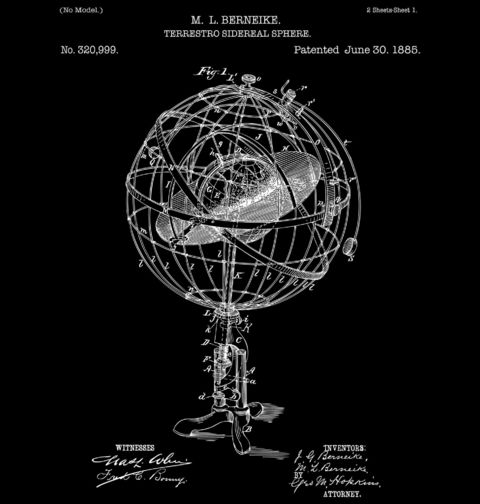 Obrázek produktu Dámské tričko Sférický astroláb Patent M. L. Berneike
