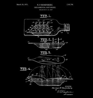 Obrázek 2 produktu Dámské tričko Loď v láhvi Patent N. P. Rosenberg
