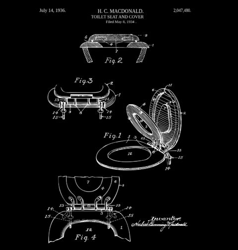 Obrázek produktu Dětské tričko Toaletní prkýnko Patent H. C. Macdonald