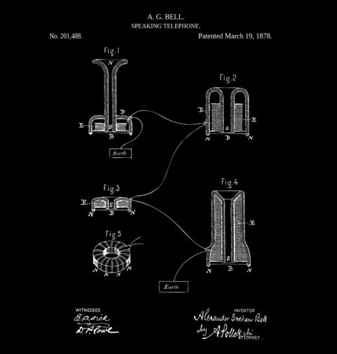 Obrázek produktu Pánské tričko Telefon Patent A. G. Bell
