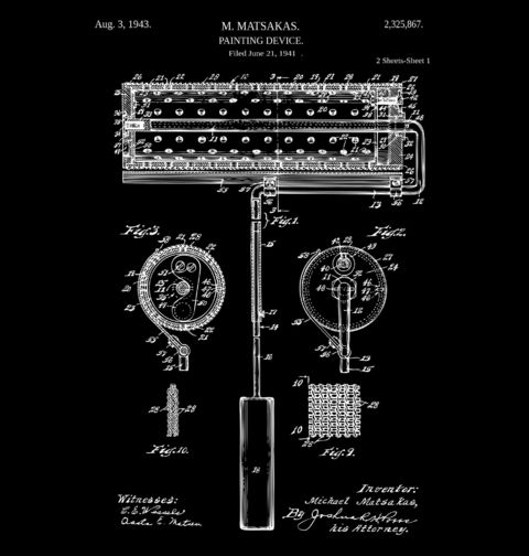 Obrázek produktu Dámské tričko Malířský váleček Patent M. Matsakas
