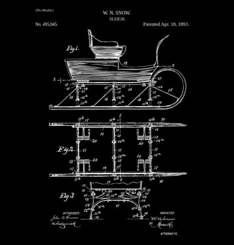 Obrázek produktu Pánské tričko Sáně Patent W. N. Snow