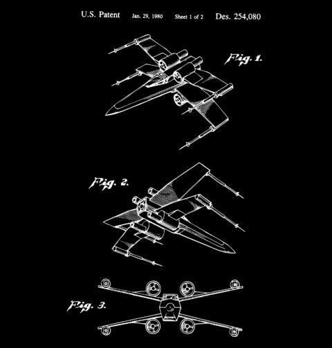 Obrázek produktu Pánské tričko Stíhačka X-Wing Patent Lucasfilm
