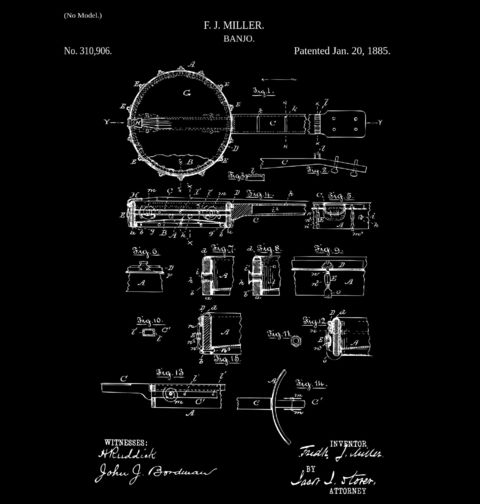 Obrázek produktu Pánské tričko Banjo Patent F. J. Millera