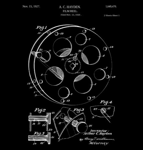 Obrázek produktu Pánské tričko Filmová Cívka Patent A. C. Hayden