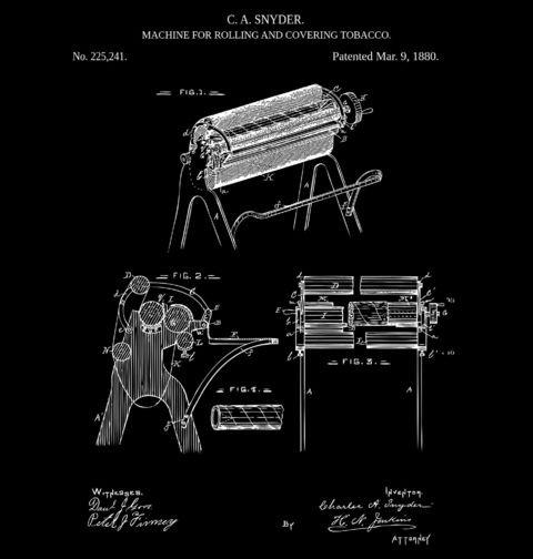 Obrázek produktu Pánské tričko Tabákový Stroj Patent C. A. Snyder