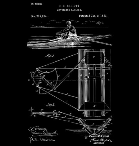 Obrázek produktu Dámské tričko Veslařský Rowlock Patent C. B. Elliotta