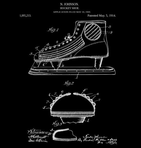 Obrázek produktu Pánské tričko Hokejové Brusle Patent N. Johnson