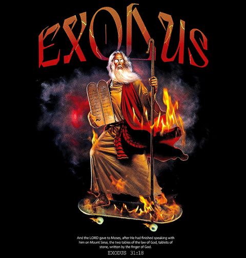 Obrázek produktu Dámské tričko Mojžíš na skateboardu Exodus 31:18