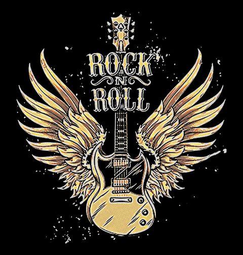 Obrázek produktu Dámské tričko Rock N Roll Zlatá Kytara 