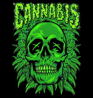 Obrázek 2 produktu Pánské tričko Lebka Cannabis