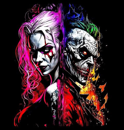 Obrázek produktu Dámské tričko Harley a Joker v Barvách