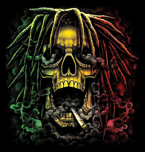 Obrázek produktu Pánské tričko Rastafari Lebka