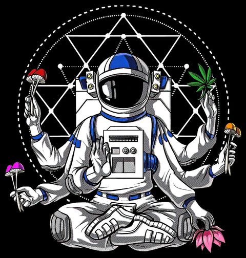 Obrázek produktu Dámské tričko Medititující Kosmonaut