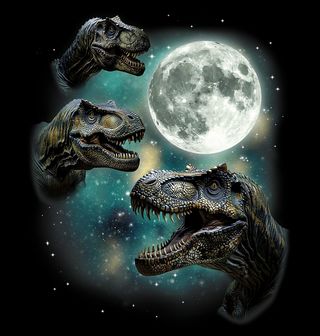 Obrázek 2 produktu Dámské tričko T-Rexové vyjící na Měsíc