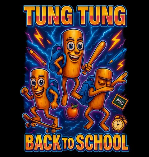 Obrázek produktu Dětské tričko Tung Tung Tung Sahur Back to School
