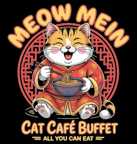 Obrázek produktu Dámské tričko Ramen Kočka v Kimonu Meow Mein