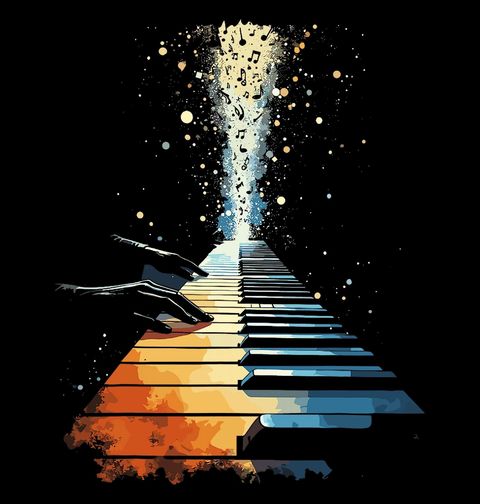 Obrázek produktu Dámské tričko Piano Symfonie Kláves