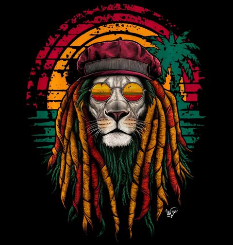 Obrázek produktu Pánské tričko Rasta Lev z Jamajky