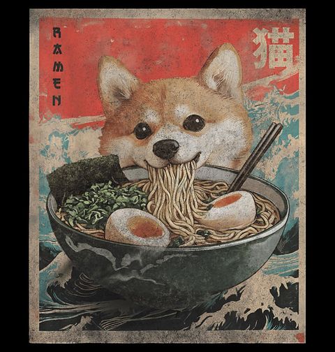 Obrázek produktu Pánské tričko Shiba Inu a Ramen